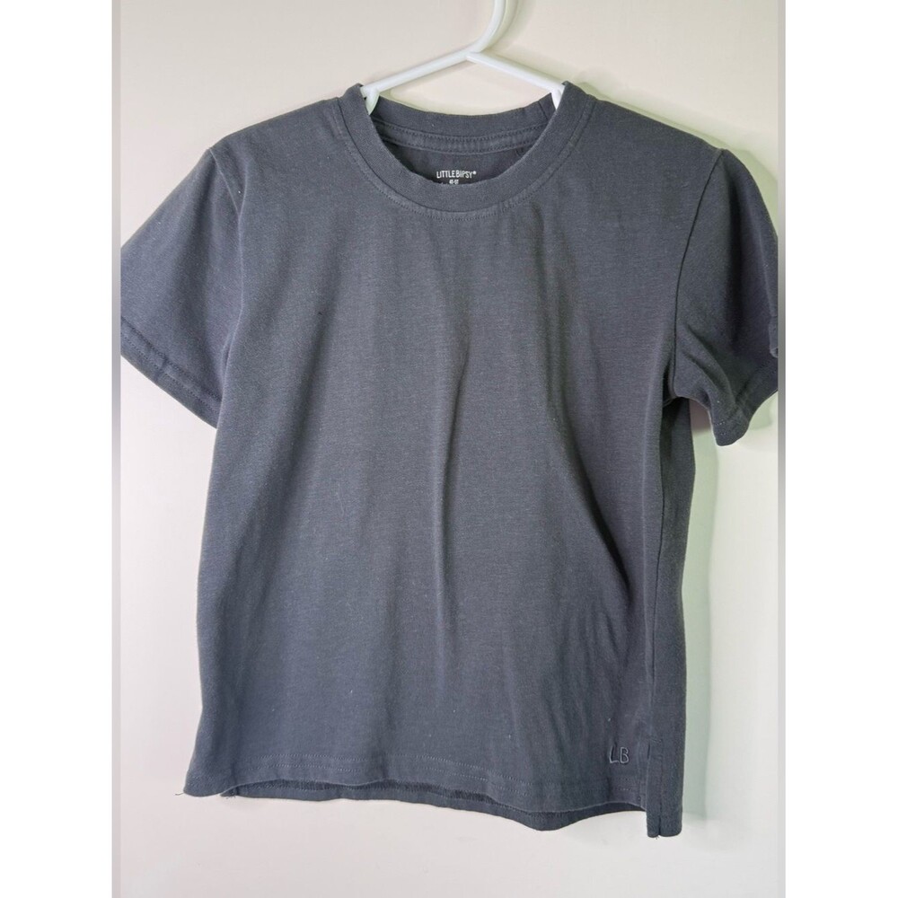 Little Bipsy Boys Soft Charcoal Gray Crewneck Tee 4-5T
